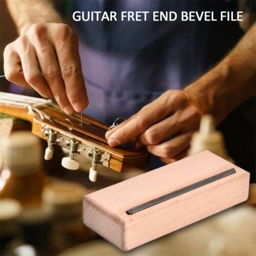 Guitar Fret End Bevel File Luthier Maple Wood 45 Degree Guitar Polishing Tool W8EE