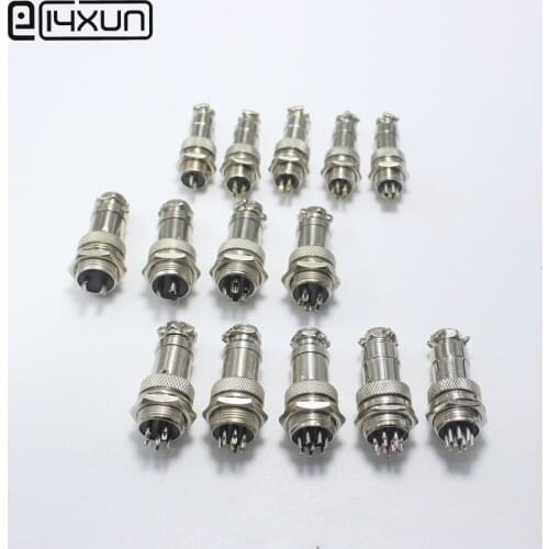 1Set GX12 GX16 XLR 2 3 4 5 6 7 8 9 10 Pin Male Female Plug jack Audio Cable Adapter Chassis Mount Socket Aviation Connector