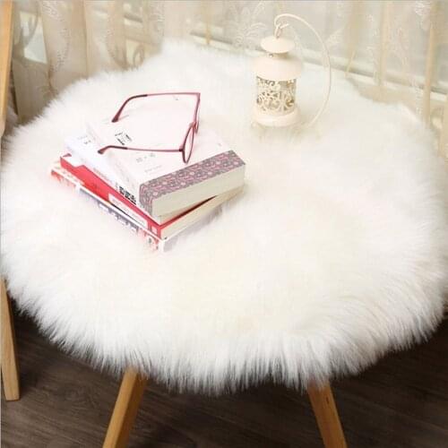 Hot Sell Artificial Sheepskin Rug Chair Cover Bedroom Mat Artificial Wool Warm Hairy Carpet Seat Wool Warm Textil Fur Area Rugs