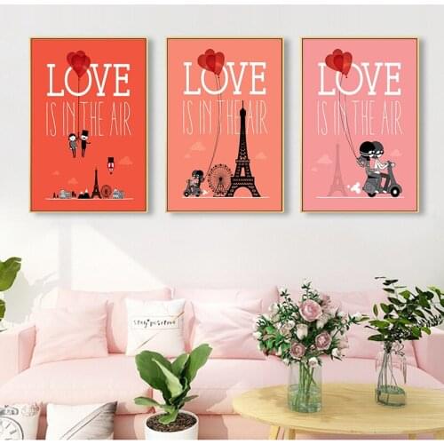 Romantic Love Canvas Paintings Wall Art Prints Posters Picture For Girl Bedroom Living Room Decoration Valentines Day present