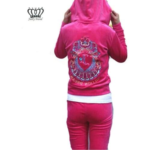 Spring / Fall / 2020 WomenS Brand Velvet Fabric Tracksuits Velour Suit Women Track Suit Hoodies And Pants