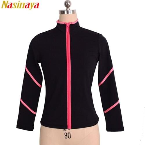 Customized Figure Skating Jacket Zippered Tops for Girl Women Training Competition Patinaje Ice Skating Warm Fleece Gymnastic 39