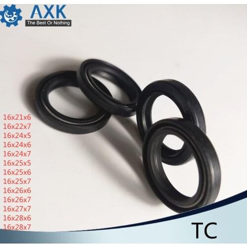 Oil Seal Gasket TC 16*21*22*24*25*26*27*28*5*6*7 mm 10Pcs Bearing Accessories NBR Radial shaft Skeleton Seals