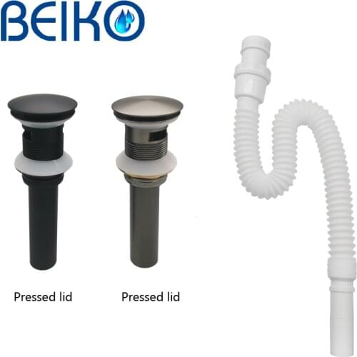Basin Sink Pop Up Drain Valve SET For Bathroom New Drain Stopper Bath Fixture Brass Set Black Chrome Washbasin Bounce Filter