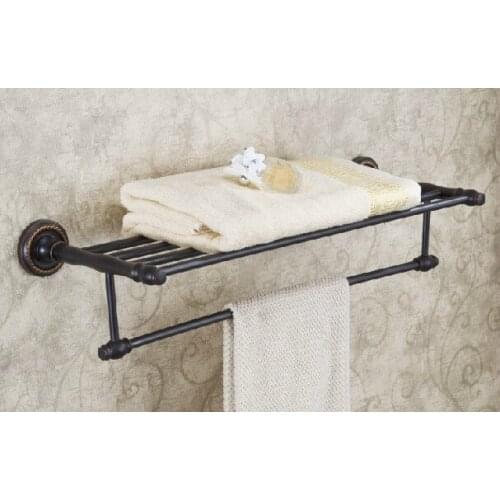 Wall Mounted Black Oil Rubbed Antique Brass Bathroom Large Towel Rail Towel Bar Holder Shelf Bathroom Accessory mba210