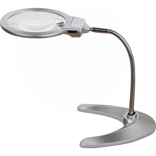 Magnifier Table Lamp Dual Purpose Foldable 2 LED LED Desk Light 2X 5X Multi-function Desktop Magnifying Reading Loupe