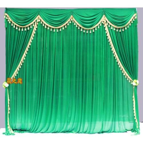 Customizable Wedding Series Theme Background Purdah Ice Silk Shaman Background Wedding Dark Green Background Shaman Decorative