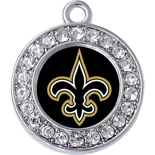 New arrival New Orleans City Football Sports Crystal Jewelry DIY Metal Pendant