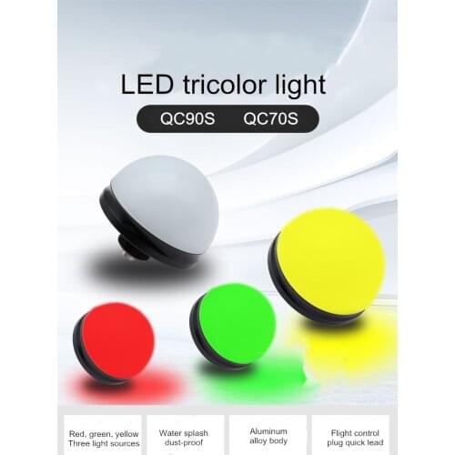 New 24V 3W Waterproof Dust-Proof 90mm/70mm Hemispherical 3-Color into 1 ball Warning Light Mini LED Semicircle Signal Light