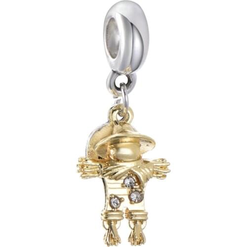 Octbyna New Hot Sell Gold Colour Cartoon Scarecrow Charm Beads Fits Pandora Bracelets&Necklace For Women DIY Making Jewelry