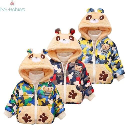 Autumn Children Hooded jackets for girls cute Cotton Padded Winter Jackets Girls Baby Boy Clothes Thickened Boys outerwear 2020