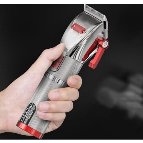 Professional Metal Hair Clipper Cordless Powerful Haircut Trimmer Top Quality Barber Hair Cutting Machine Grooming Instrument