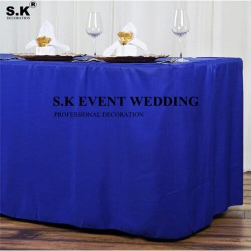 Rectangle Thick Polyester Table Cover Fitted Table Cloth For Banquet Wedding Decoration