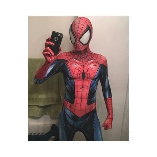 Deluxe Quality Big Glasses Ultimate Cosplay Costume Superhero Zenzai Costume Halloween 3D Printed Spandex Swimming Bodysuit Jump