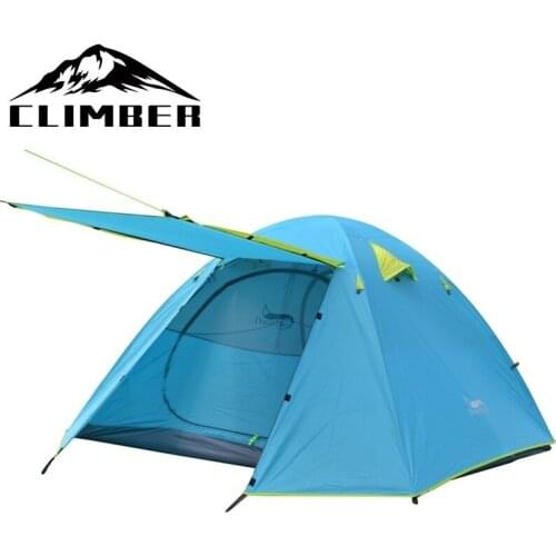 New Store 3-4 Person Family Tent, Lightweight Portable Alumimun Pole Waterproof Anti-Storm Double Layer 4 Season Camping Tent