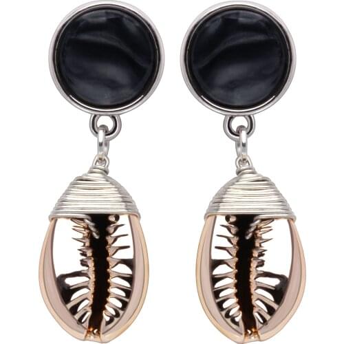 Boho New Fashion Cowrie Seashell Ear Stud Earrings Women Men Bohemian Shells Chic Summer Beach Surf Jewelry Present