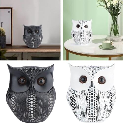 Night Owl Small Decor Statue Sculpture, Bookshelf Decor Accents, Modern Decorative Figurines