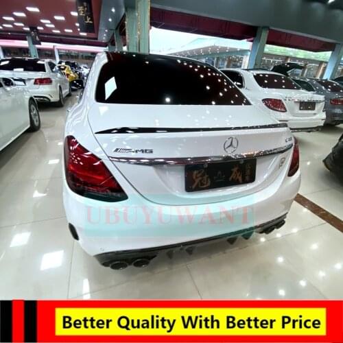Rear Wing Spoiler For Mercedes-Benz W205 C-class 2015-2018 W205 4-Door C63 Style ABS Car Tail Wing Decoration Rear Trunk Spoiler