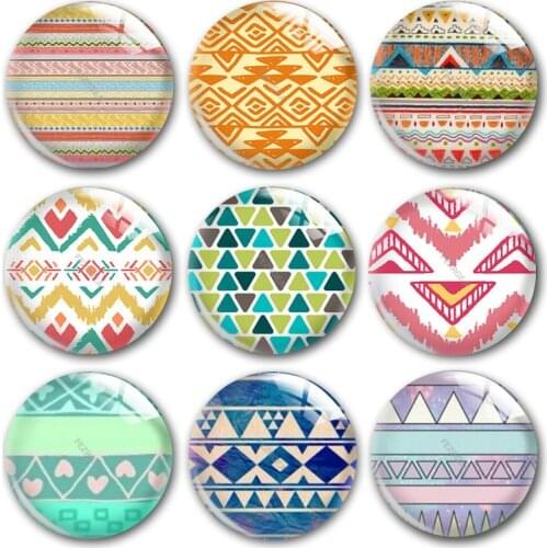 Geometric pattern glass cabochon,Abstract design Triangle Dot Wave Round photo glass cabochon demo flat back Making findings