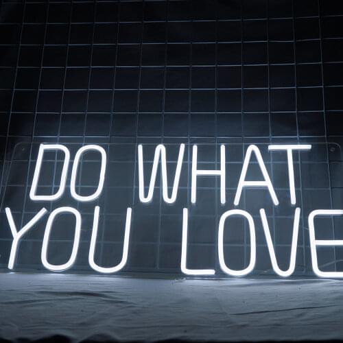 LED Neon Lights DO WHAT YOU LOVE Letter Sign Decorative for Holiday Wedding Party Bar Shop Bedroom Room Window Open Words Decor