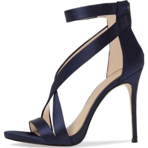 SHOFOO shoes,Beautiful ladys sandals, tinted cloth, about 11cm high-heeled sandals, womens sandals, large size sandals