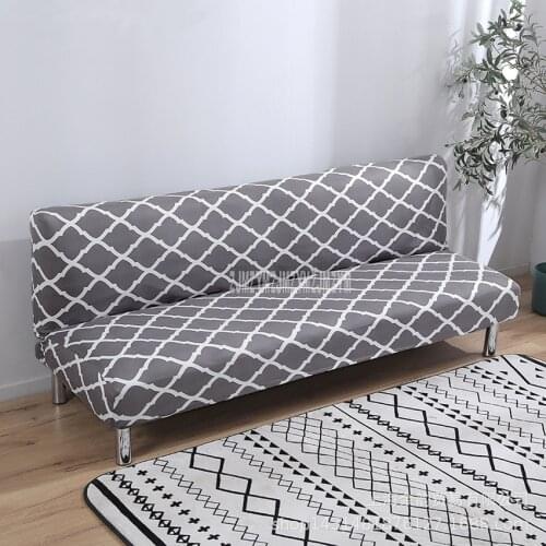 Universal Armless Sofa Bed Cover Modern Cloth Sofa Cover Polyester+Spandex Fabric for Home Resistant Elastic Sofa Couch Cover