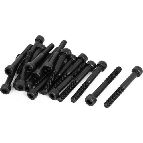 M6x50mm Alloy Steel Hex Bolt Socket Head Cap Machine Screws Black 20pcs