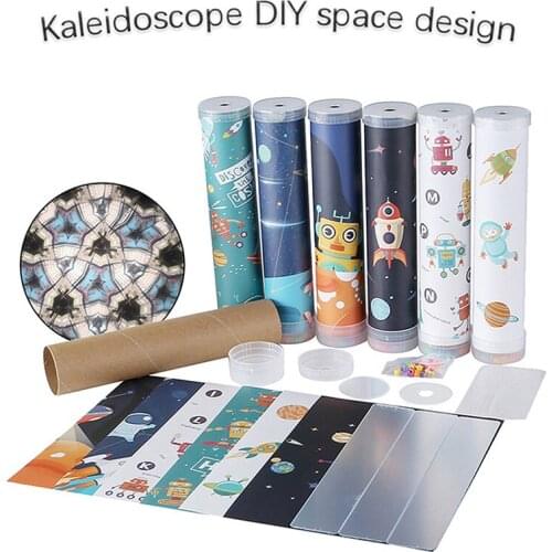 DIY Rotating Kaleidoscope Kits Magic Science Educational Kids Toy Craft Brain Hands Cooperation Toys For Children Gift Toy