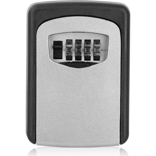 Key Lock Box Wall Mounted Aluminum Alloy Key Safe Box Weatherproof 4 Digit Combination Keys Storage Lock Boxes Indoor Outdoor