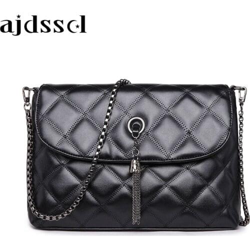 Classic Diamond Lattice chain tassel bag Korean wild temperament female Messenger bags shoulder luxury famous brand women bags