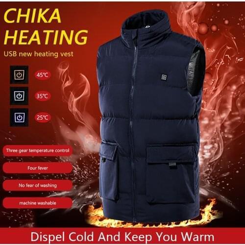 Men Heated Vest Smart Heating Cotton Vest USB Infrared Electric Heating Vest Women Outdoor Thermal Winter Warm Jacket
