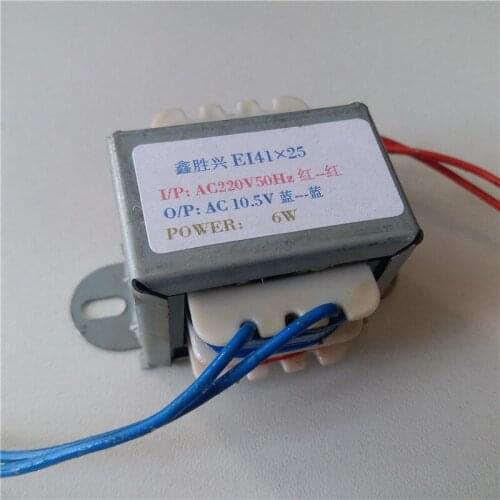 10.5V 0.6A Transformer 220V input 6VA EI41*25 Ice machine speed hot shower multimedia transformer Customizable power transformer