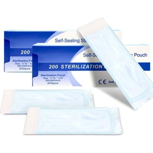 200pcs/box Self-sealing Sterilization Pouches Bags grade Bag Disposable Tattoo Accessories Supplies 90X165mm 90X260mm