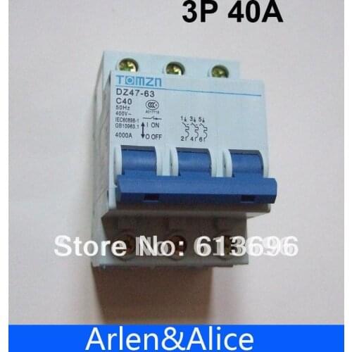 3P 40A 400V~ 50HZ/60HZ Circuit breaker MCB C type