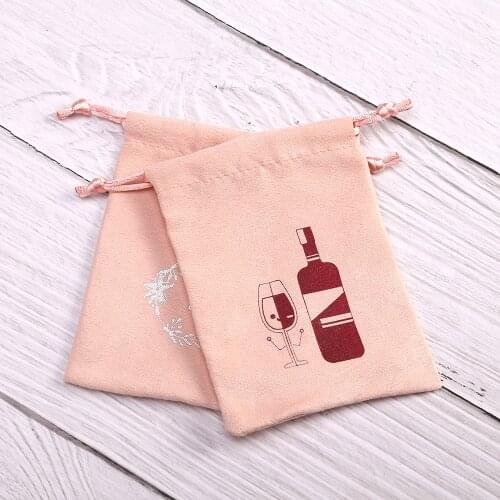 50pcs Suede Jewelry Drawstring Gift Bag For Jewelry Storage Custom Your Logo Woman Makeup Jewelry Wigs Packaging Wedding Pouches