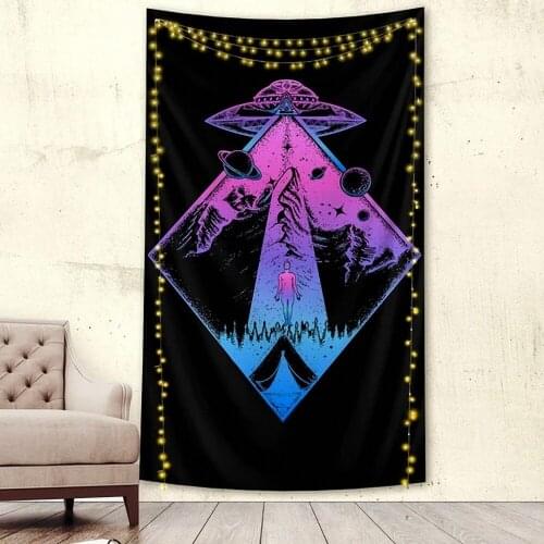 70s Rock Trip Yoga Tapestry Travel Sleeping Pad Polyester Fabric 3D Printed Wall Hanging Tapestry 44*74inchs