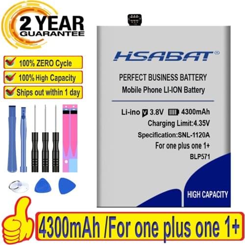 HSABAT 4300mAh BLP571 Battery for Oneplus One Smartphone one plus one 1+ Batteries
