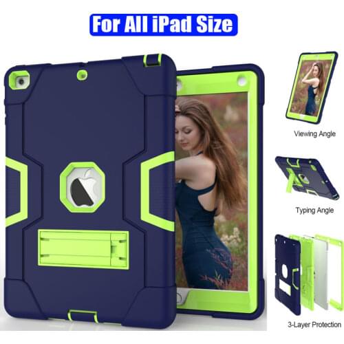 Armor Case For iPad 10.2 inch 2019 iPad7 Heavy Duty Silicone TPU + PC Hard Stand Drop Shock Proof + Screen Protector IP71