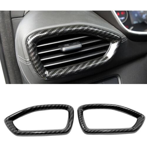Carbon Fiber Look Side Air Condition Vent Trim 2pcs For Hyundai Santa Fe TM 2019
