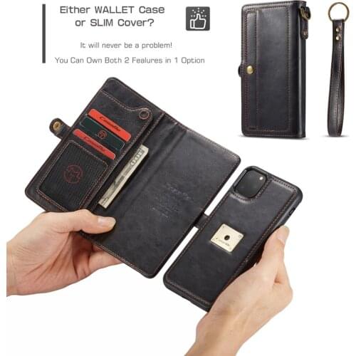 Caseme For iPhone 11 Pro XS Max XR X 8 7 6 6S Plus Luxury Retro Multifunction Leather Flip Wallet Phone Cover Case