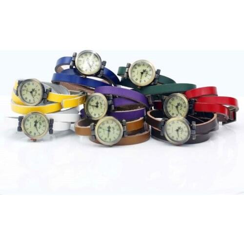 Shsby Fashion Womens Long Genuine Leather Female Watch ROMA Vintage Bronze Watch Women Dress Watches 11 Watches Wholesale