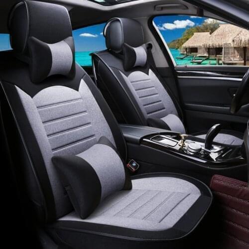 WLMWL Linen car seat cover for Mitsubishi All Models asx outlander lancer 10 pajero sport car accessories Car-Styling