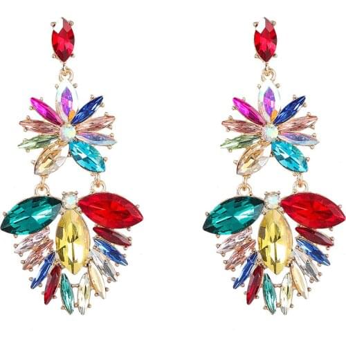 Magnifique Rhinestone Drop Dangle Earings For Women Fashion Jewelry Girls' Daily Collection Earrings Accessories