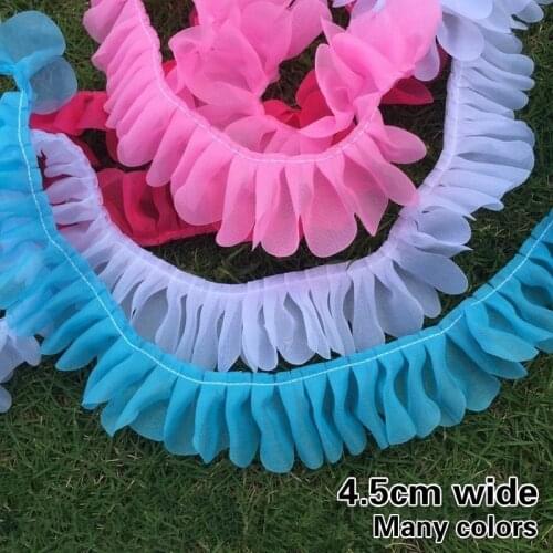 Colorful Chiffon Crumpled Lace DIY Handmade Flowers Making Cute Childrens Cartoon Toy Doll Skirt Clothes Fabric Decoration