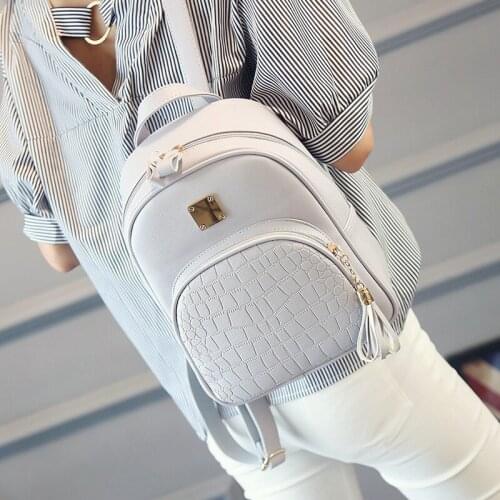 Elegant Lady Shoulder Bag Rucksack 2021 New Luxury Women Backpack Crocodile Pattern Female Knapsack Small