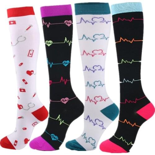 Compression Socks Men Women Sports Running Socks Knee High 30 MmHg for Anti Fatigue Pain Relief Knee High Compression Stockings