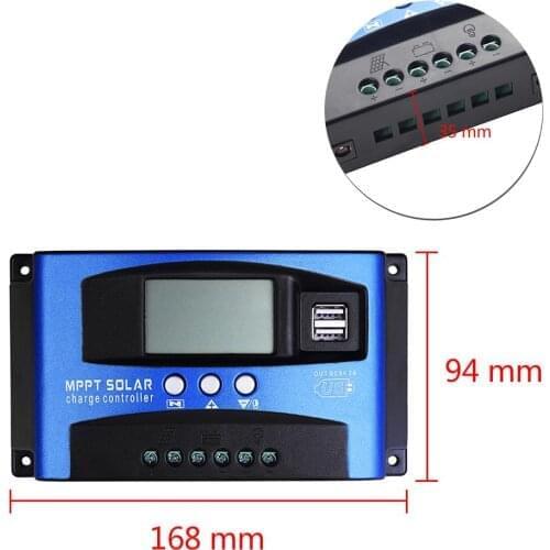 Solar Charge Controller Power Regulator LCD Display With Auto Focus Current Charge And Discharge Current Adjustable Controllers