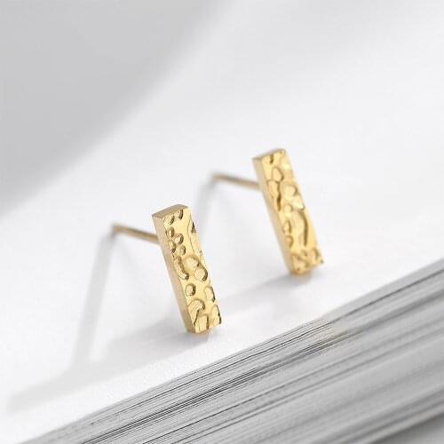 Laramoi Trendy Geometric Stud Earrings Women Stainless Steel Small Strip Earrings Anniversary Birthday Wedding Praty Jewelry