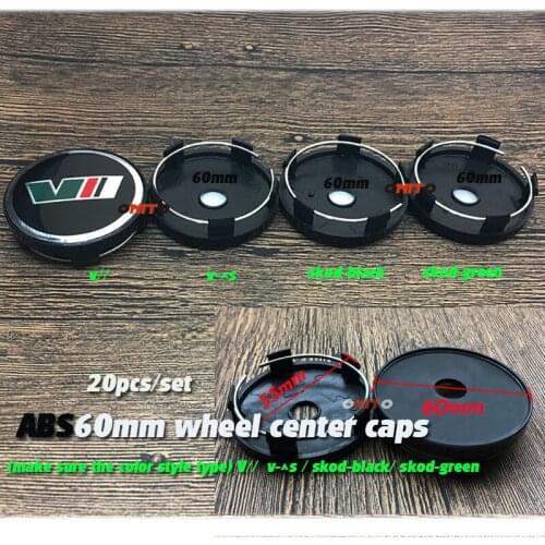 Hot 20pcs/set 60MM 2.36" Dust-proof Car Wheel Hub Cap Rim Cover CapS logo Decorative for Octavida Bora Jetta Fabia Superb Yet