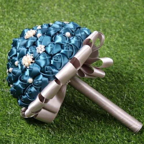 Hot navy wedding bridal bouquet with diamond rhinestone crystal for wedding decoration